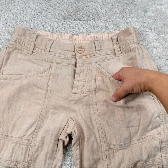 Free People Linen and Cotton Big Hit Slouch Pant in Prosecco. Button Fly. Small - Picture 7 of 15